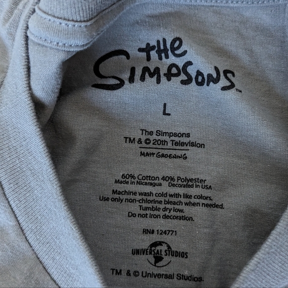 NWT The Simpsons T-shirt - Size Large - Gray - Picture 3 of 7